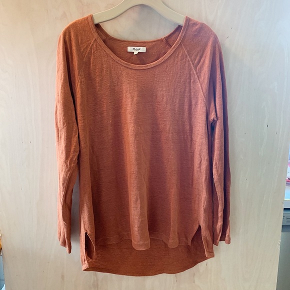 Madewell Tops - Madewell Linen Raglan Long Sleeve Tee